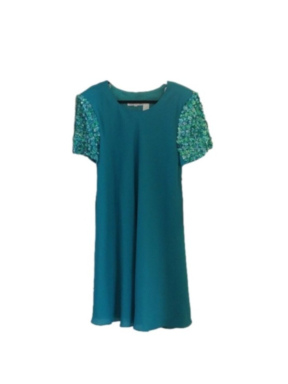 Silhouettes Sequined Turquoise Dress, size 14W